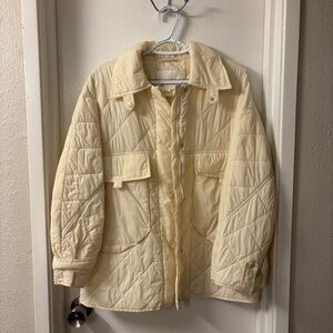 Anthropologie Cream Quilted Puffer Jacket
